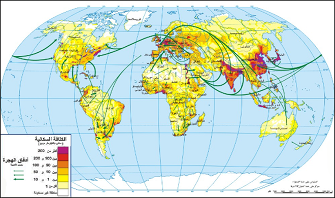 خريطة توزع السكان في العالم