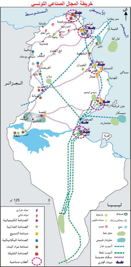خريطة المجال الصّناعي التونسي