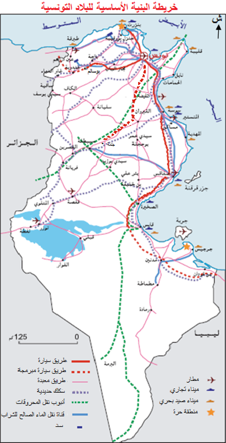 خريطة البنية الأساسيّة للبلاد التونسيّة